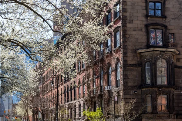 Escena Callejera Primavera East Village Nueva York Con Edificios Históricos — Foto de Stock