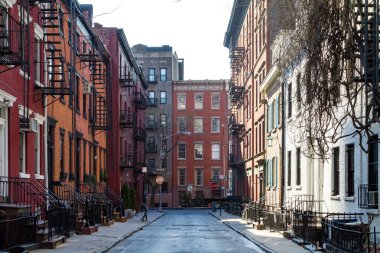Eşcinsel Street New York'ta Manhattan'ın yakınındaki Greenwich Village'da mahallede bina tarihi blok