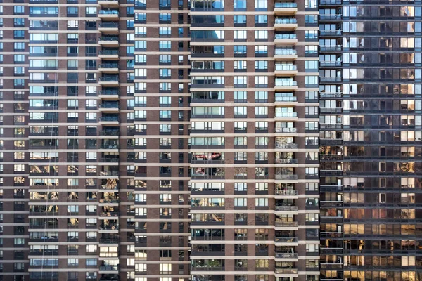 Patrón Geométrico Fondo Ventanas Vidrio Moderno Edificio Apartamentos Midtown Manhattan —  Fotos de Stock