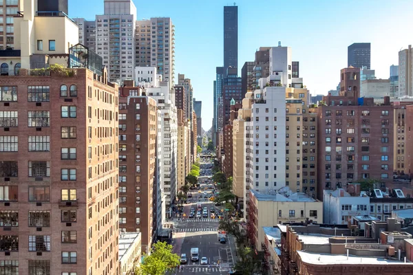 Bovenaanzicht Van Drukke Straat Midtown Manhattan New York City — Stockfoto