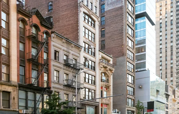 Block Alter Historischer Gebäude Entlang Der Straße Manhattan New York — Stockfoto