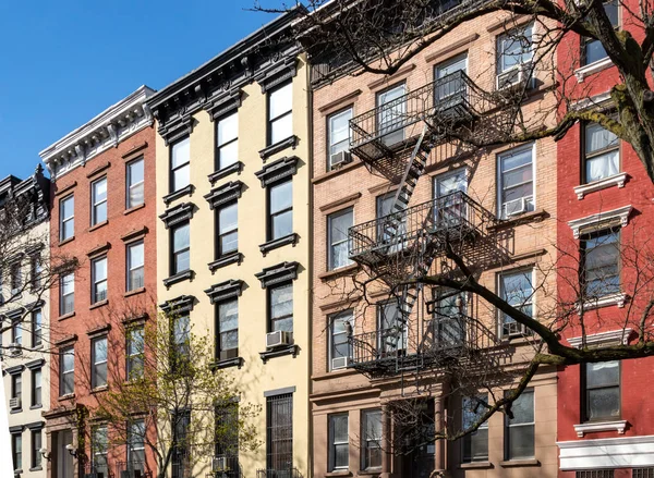 Colorful Old Buildings 10Th Street Tompkins Square Park East Village — Stock Photo, Image