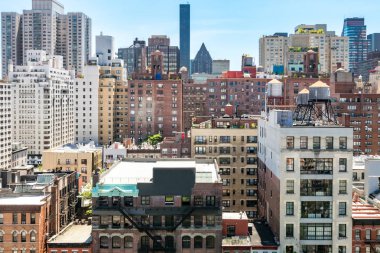 Midtown Manhattan tarihi eski binalar ve New Yor çatıları