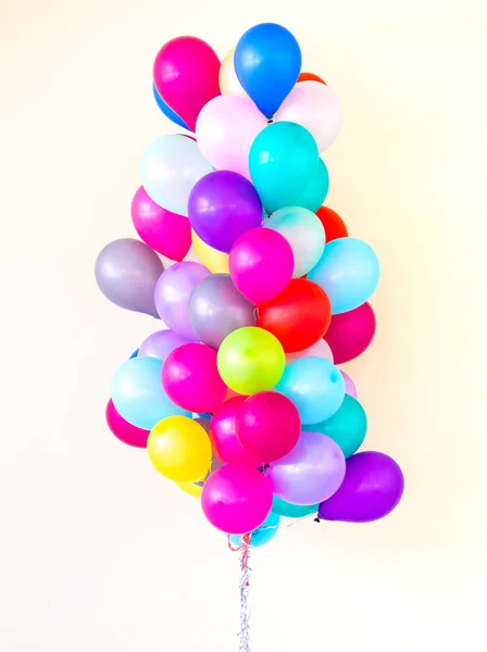 Groep Van Kleurrijke Ballonnen Pastel Kleur Achtergrond — Stockfoto