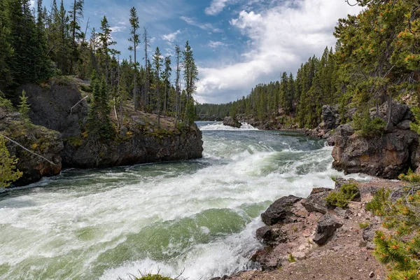 Río Yellowstone Hunde Gran Cañón Yellowstone — Foto de Stock