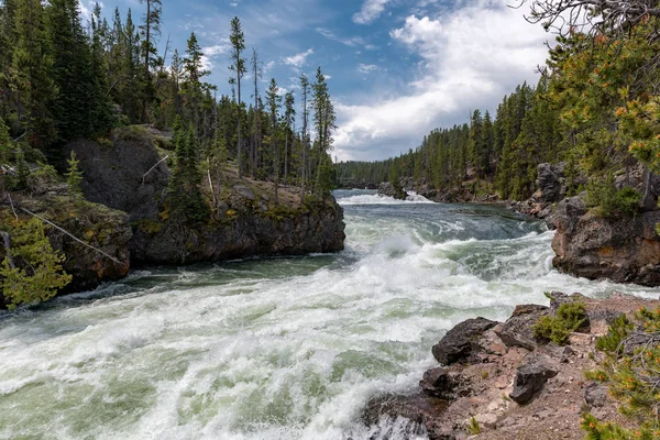 Río Yellowstone Hunde Gran Cañón Yellowstone — Foto de Stock