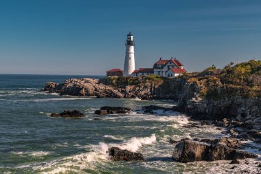 Portland Head Light, Cape Elizabeth 'te tarihi bir deniz feneridir.,