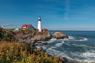 Portland Head Light, Cape Elizabeth 'te tarihi bir deniz feneridir.,