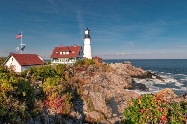 Portland Head Light, Cape Elizabeth 'te tarihi bir deniz feneridir.,