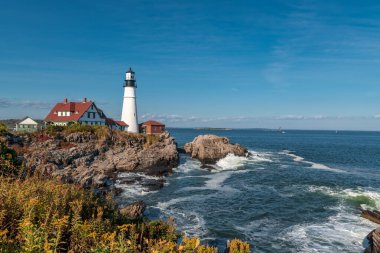 Portland Head Light, Cape Elizabeth 'te tarihi bir deniz feneridir.,