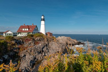 Portland Head Light, Cape Elizabeth 'te tarihi bir deniz feneridir.,
