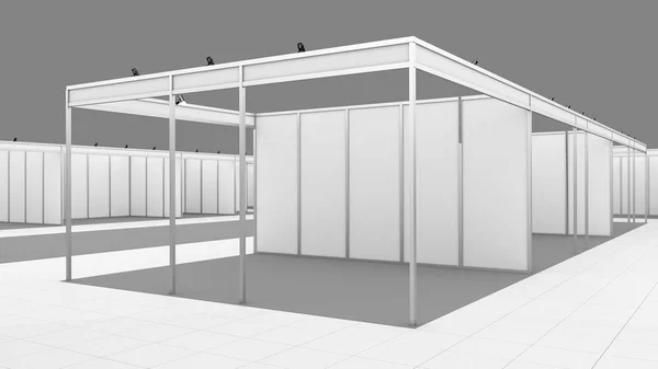 Boş beyaz ticaret fuar standında sistemi standı. Mockup.