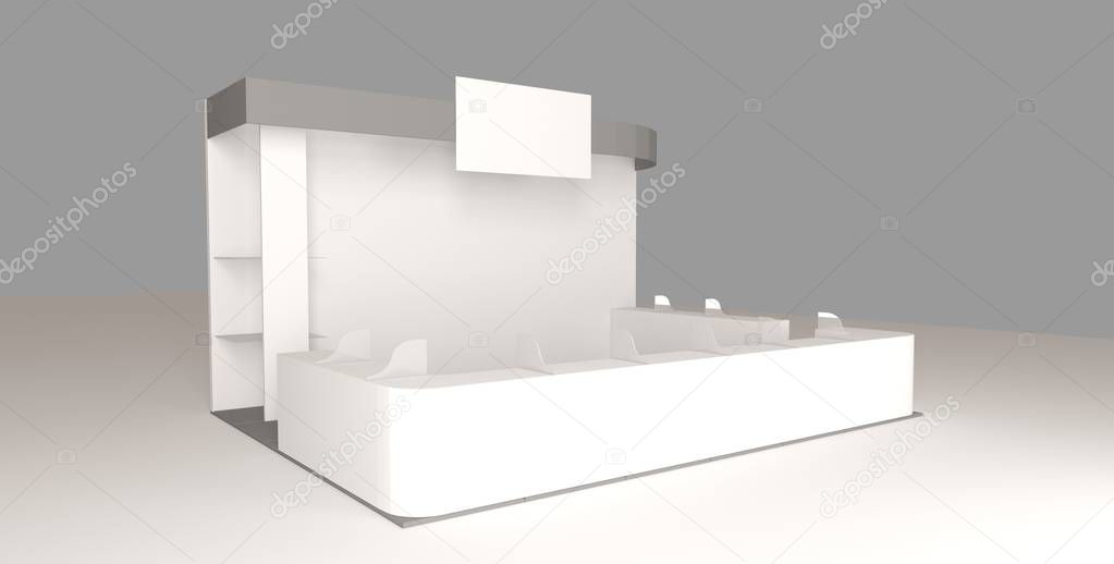 Blank white trade exhibition booth system stand
