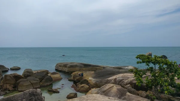 Beaux Rochers Dans Plage Thr Thaïlande Samui Chaweng Noi Paradis — Photo