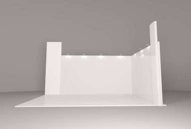 Boş boş stand booth mock-up şablon tasarımınızın