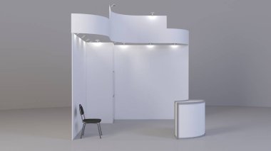 Boş boş stand booth mock-up şablon tasarımınızın