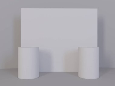 Marka duvar veya basın duvar 3d çizim