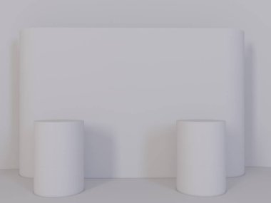 Marka duvar veya basın duvar 3d çizim