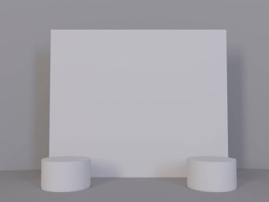 Marka duvar veya basın duvar 3d çizim