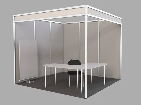 Simple trade show booth. 3d illustration isolated on white background