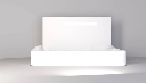 Простий виставковий стенд. 3d ілюстрація ізольована на білому тлі — стокове фото