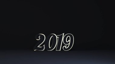 rakamlar 2019 arka planınız için siyah bir zemin üzerine.