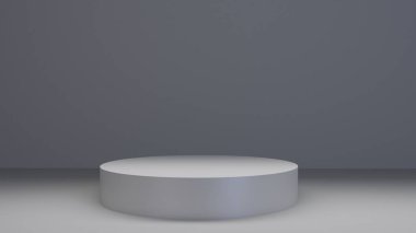 3D render gümüş podyum daire içine alın. Tasarım sunum