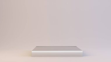 3D boş kare podyum ödül töreni illüstrasyon için stok