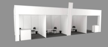 3D Fuar 4 kesimli 3d arka plan üzerinde