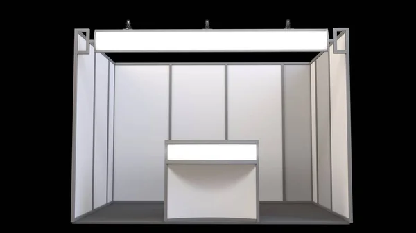 Trade exhibition stand, Exhibition round, 3D rendering visualization of exhibition equipment,space on background