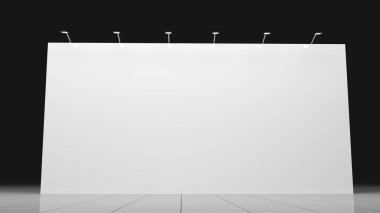 Zemin afiş 6 x 3 metre. Boş şablon. Mockup için