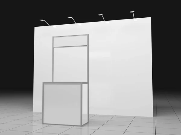 Blank Exhibition Trade Stand with banner