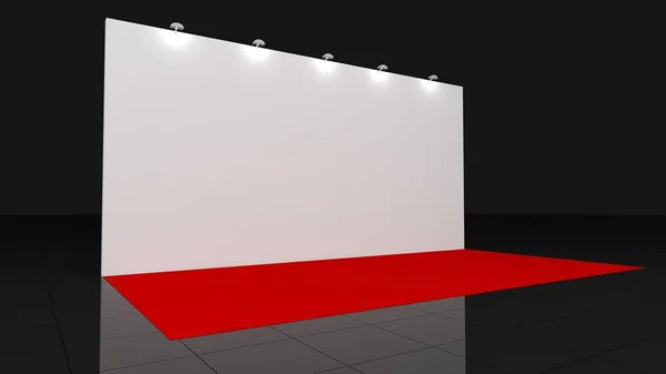 Fondo con alfombra roja de 3x6 metros. 3d renderizar —  Fotos de Stock