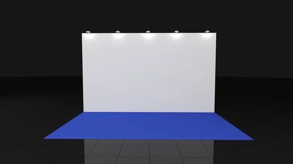 Bakgrund med blå matta 3x5 meter. 3D-återgivning — Stockfoto