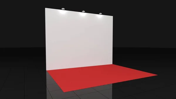 Fondo con alfombra roja de 2x3 metros. 3d rendir para su deisgn, Mockup. —  Fotos de Stock