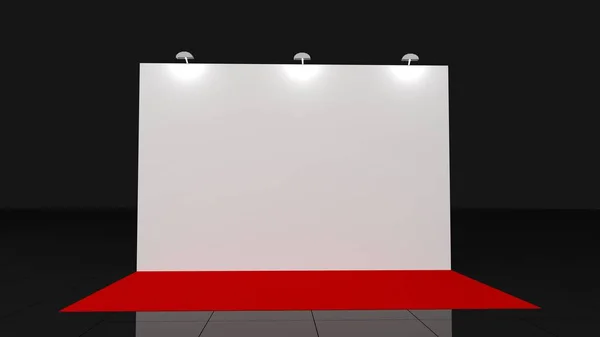 Fundo com tapete vermelho 2x3 metros. 3d render para o seu deisgn, Mockup. — Fotografia de Stock