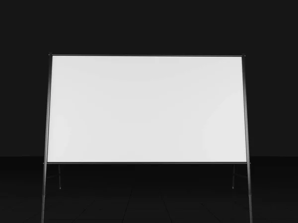 Banner esterno per pubblicità in bianco 2200x4000mm su sistema di costruzione a capriate metalliche su sfondo bianco. 3d Rendering — Foto Stock