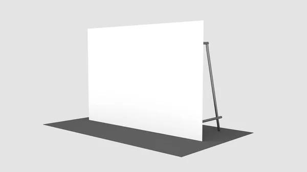 Achtergrond, pers banner 2x3 meter met zwarte carpit. 3d renderen template. Mockup — Stockfoto