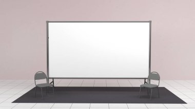 Arka plan, 2x4 metre ve siyah karpit tuşuna basın. 3D görüntüleme şablonu. Model