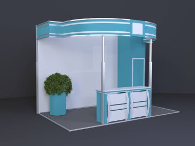 Sergi 3x4 metre boyunda, 3D bitkisel resimli. şablon, model
