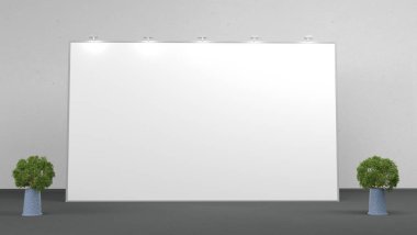 Boş afiş zemin 2 x 3 metre. 3D render mockup. Senin için şablon