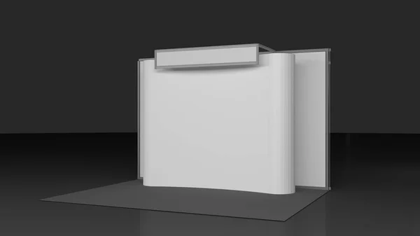 Cabine da feira branca e em branco. 3d renderizar isolado. Modelo de alta resolução. Mockup — Fotografia de Stock