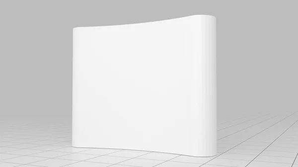 Cabine da feira branca e em branco. 3d renderizar isolado. Modelo de alta resolução. Mockup — Fotografia de Stock