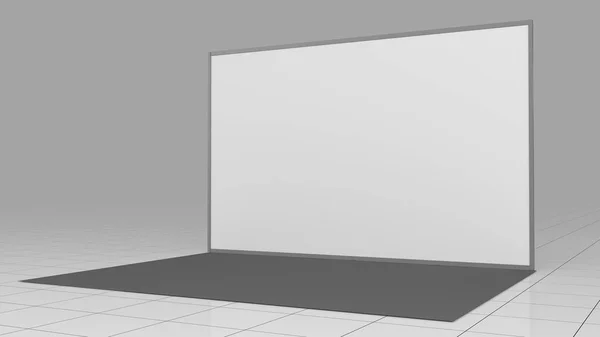 3D Render tryck vägg 4x 2.5 meter. Bakgrund. Mockup. 3D rendera isolerat på vit bakgrund. Mall för hög upplösning — Stockfoto