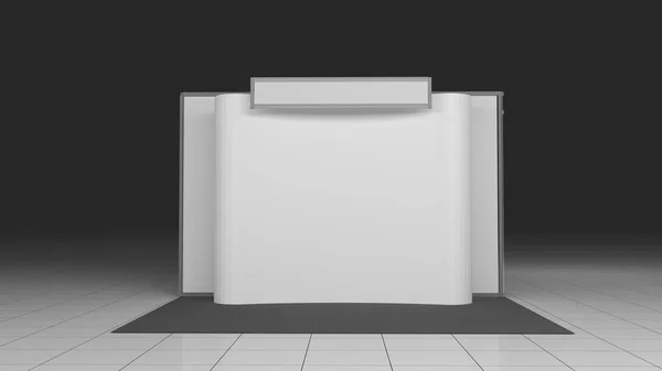 Trade show booth white and blank. 3d render isolated. High Resolution Template. Mockup