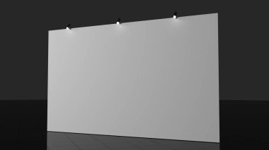 Afiş 3x5 metre. Gerçekçi 3d render. Şablon