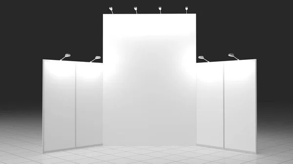 Simple Emply Booth 4x4 metros. Burlarse. Plantilla de renderizado 3D — Foto de Stock