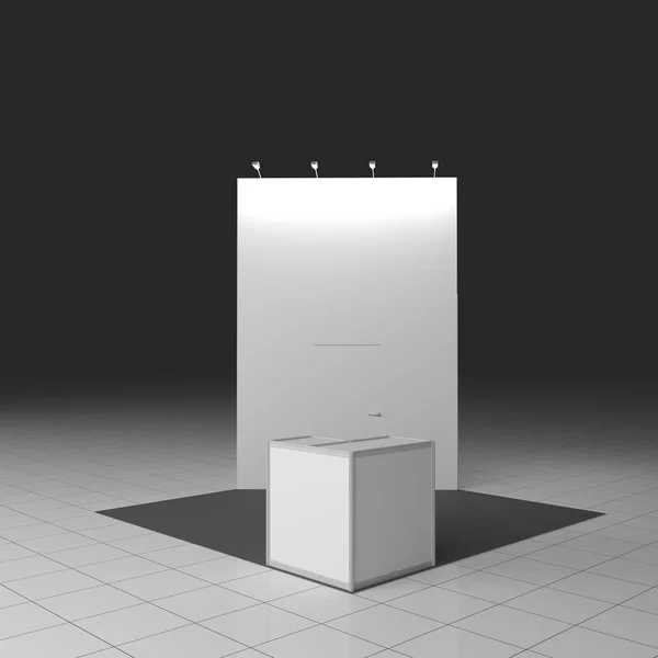 Simple Emply Booth. Burlarse. Plantilla de renderizado 3D — Foto de Stock