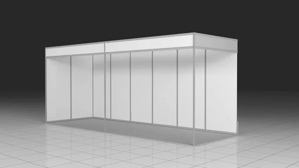 Enkel Emply monter 3x1 meter. Mockup. mall för 3D-rendering — Stockfoto