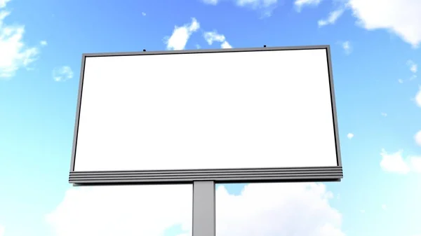 Prázdný Billboard ve městě 3D vykreslování — Stock fotografie